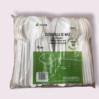 Cucharilla cafe compostable maiz 12 cm paq 50 uds