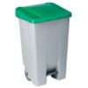 Papelera contenedor Denox pedal ruedas tapa colores 80L - Imagen 1